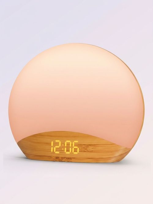 Reacher Wood Grain Sunrise Alarm Clock and Sound Machine Nightlight