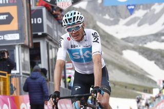 Chris Froome suffered on the ascent to Gran Sasso