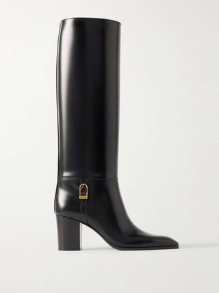 Julia Buckle-Embellished Leather Knee Boots