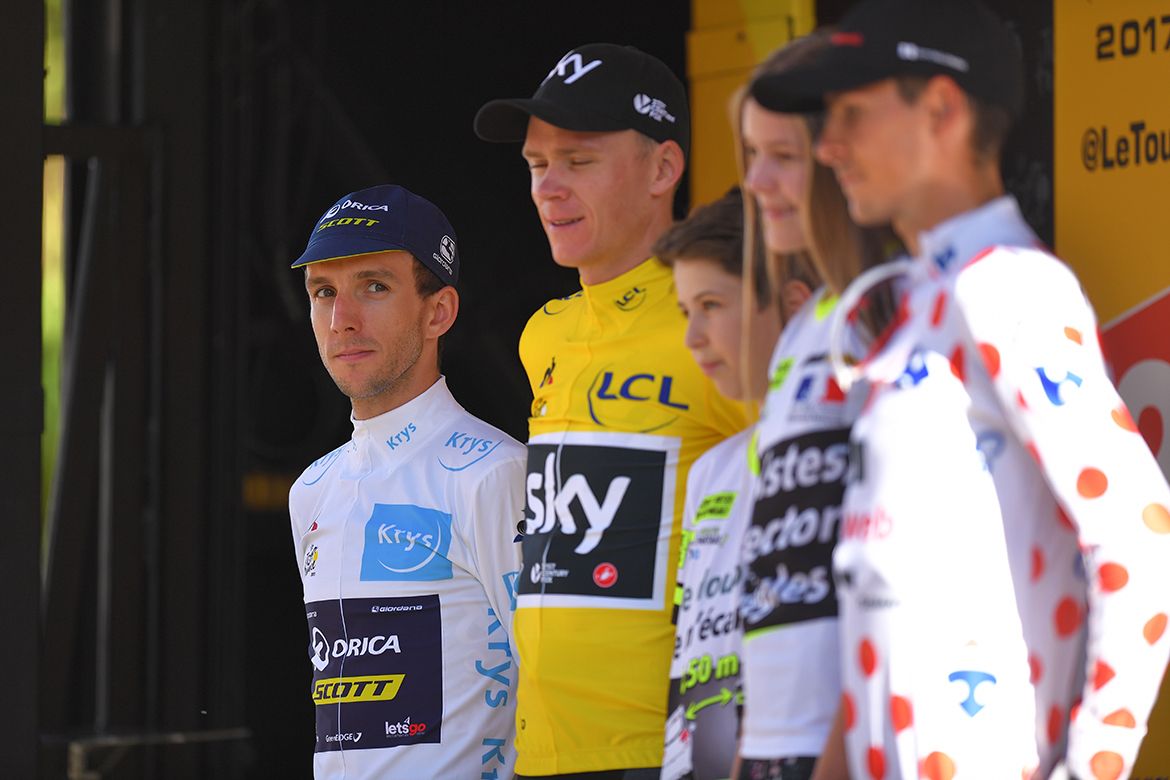 The jersey wearers after stage 15 of the Tour de France