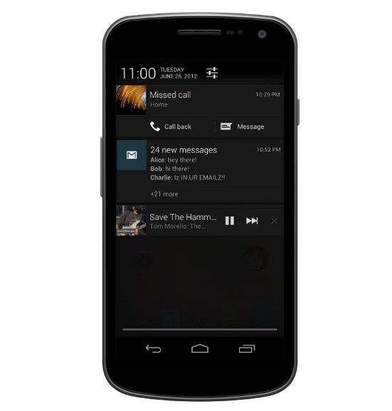 Google Android Jelly Bean - Notifications