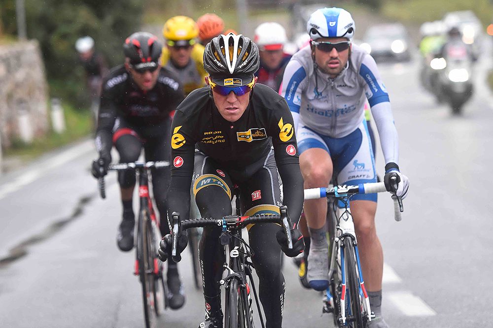 Serge Pauwels leads the breakaway at Milan-San Remo.