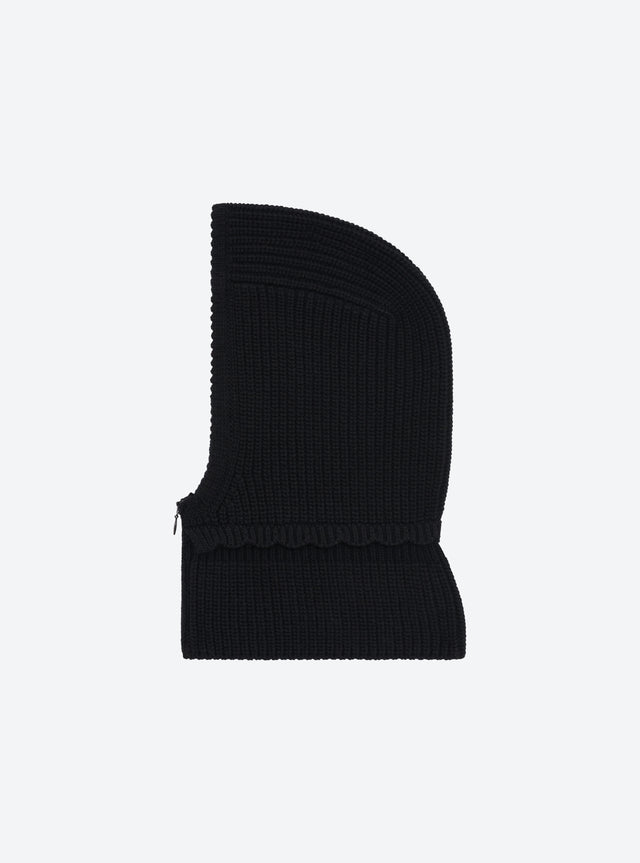 Zippered Rib-Knit Balaclava