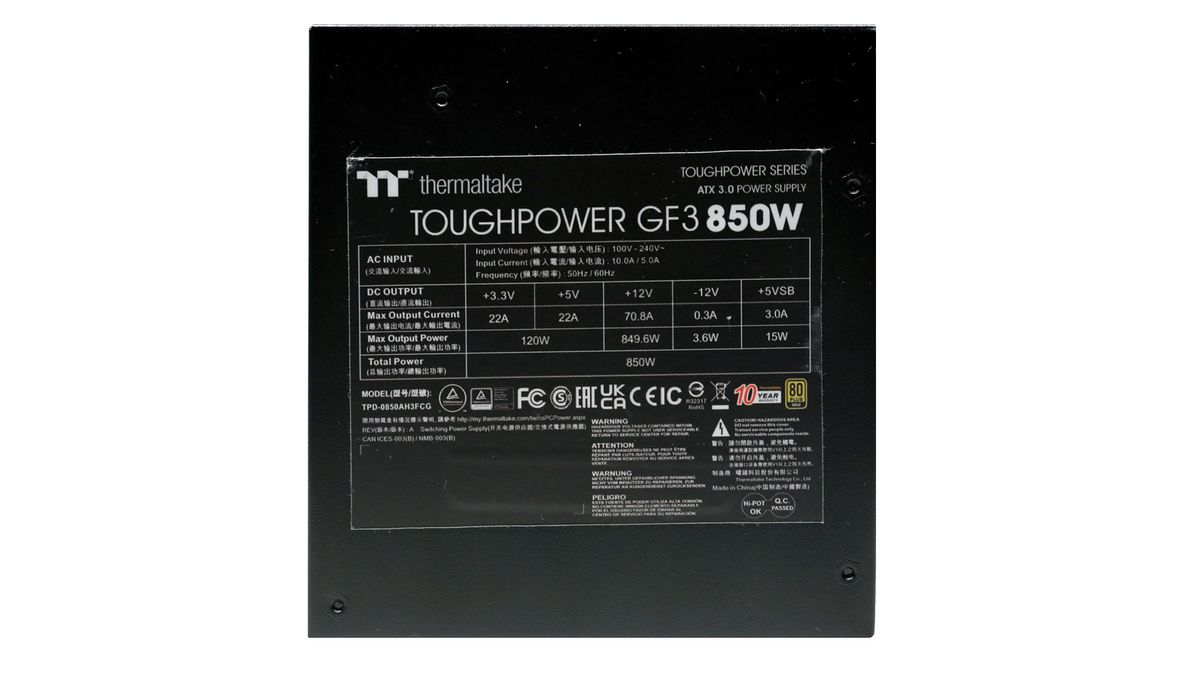 Thermaltake Toughpower GF3 850W ATX v3.0 Power Supply Review