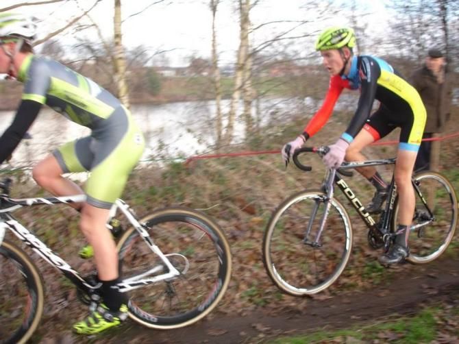 Gavin Haley chasing down a 6th place finish at a National B race in Beernem, Belgium