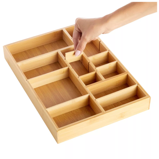 Juvale Bamboo Kitchen Drawer Organizer