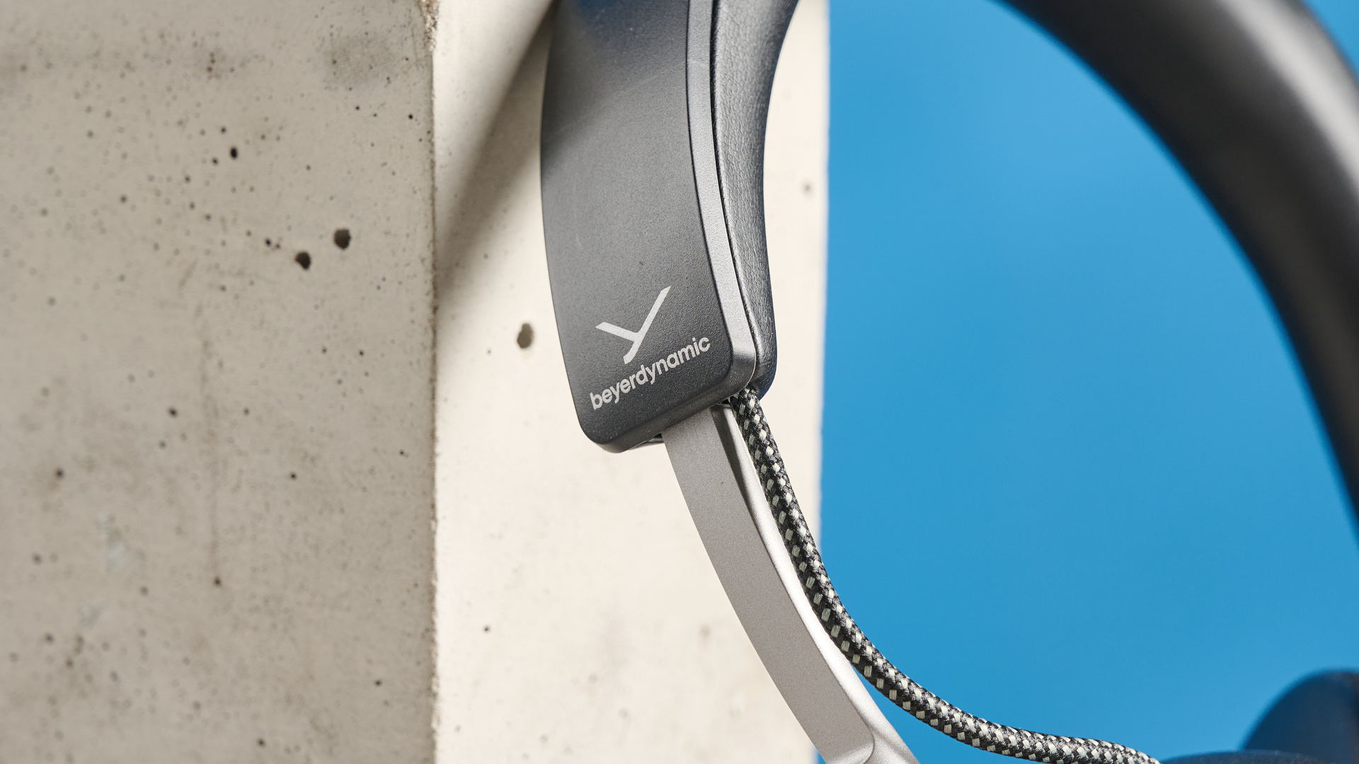 A pair of Beyerdynamic Aventho 100 on-ear headphones