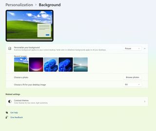 Windows 11 Settings > Personalization > Background menu
