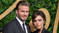 David Beckham and Victoria Beckham attend the British Fashion Awards 2015 at London Coliseum on November 23, 2015 in London, England