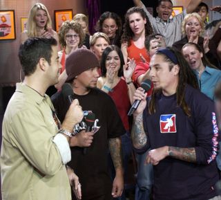 P.O.D. on MTV's TRL in 2001