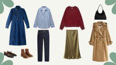 A mixture of items you need in your autumn capsule wardrobe 2024