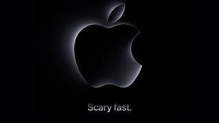 Black Mac Logo on a black background. Text reads "Scary Fast."