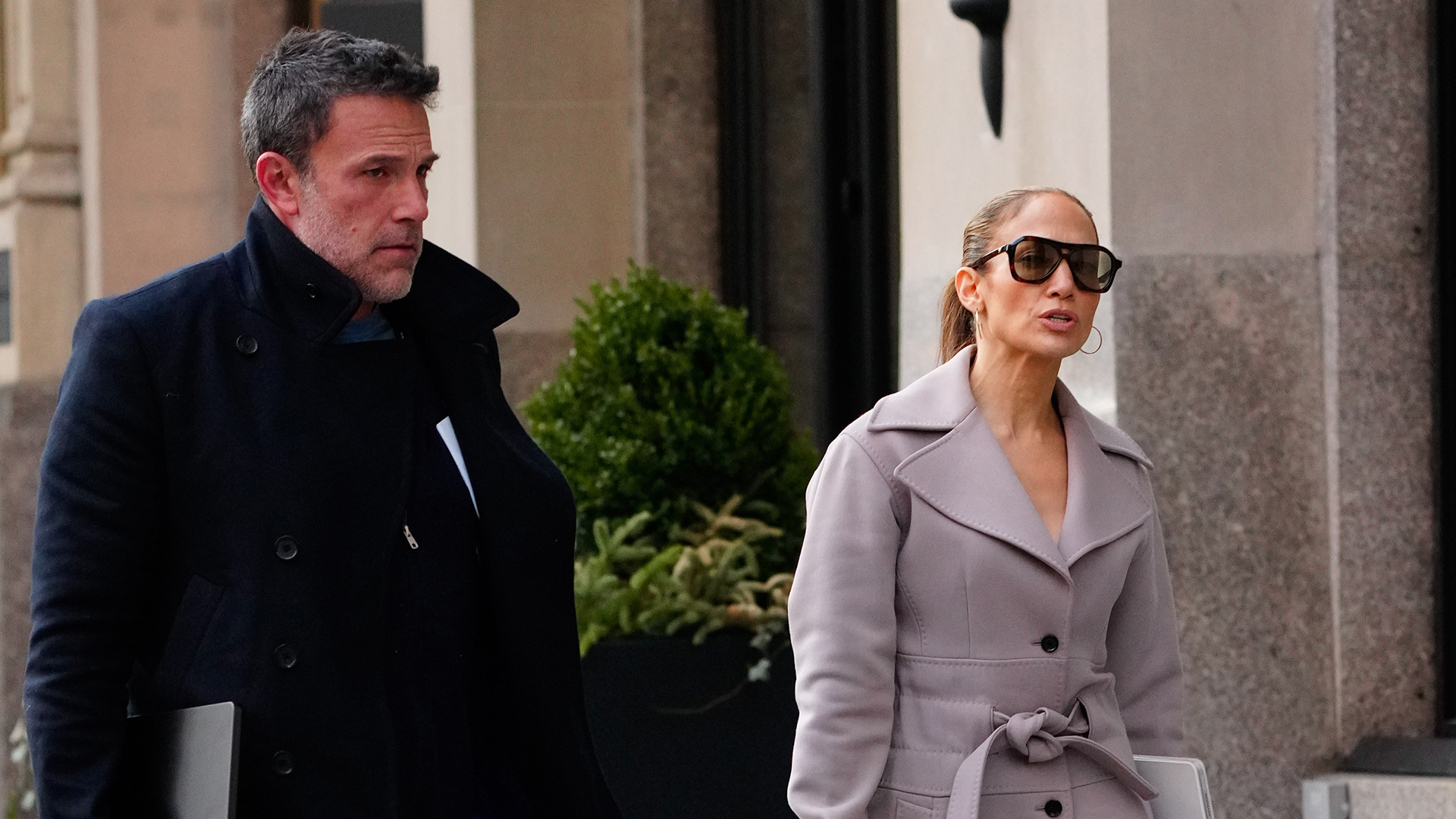 NEW YORK, NEW YORK - MARCH 29: Ben Affleck and Jennifer Lopez are seen on March 29, 2024 in New York City. (Photo by Gotham/GC Images)