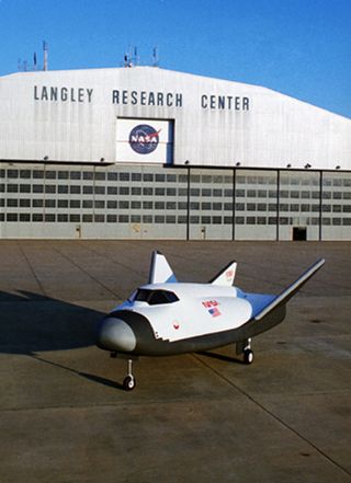 NASA's HL-20 space plane at the agency's Langley Research Center in 1992.