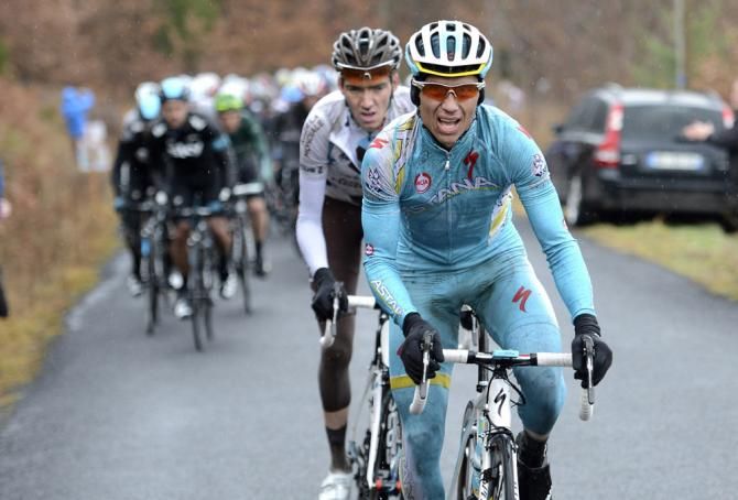 Maxim Iglinskiy (Astana) pushes the pace on the final climb.