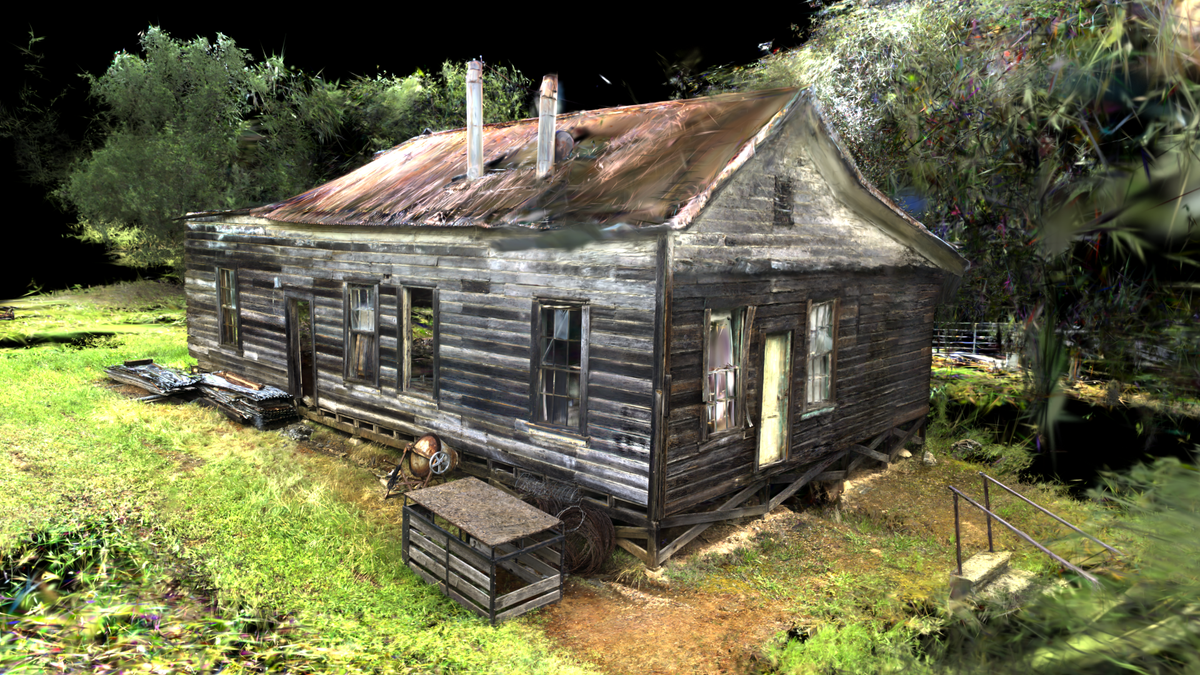 A scanned Gaussian Spat of a house