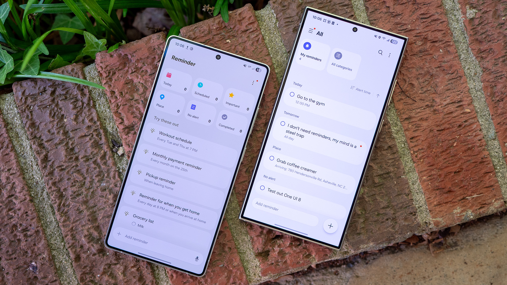 Comparing the changes in the Reminders app between One UI 8 and One UI 7