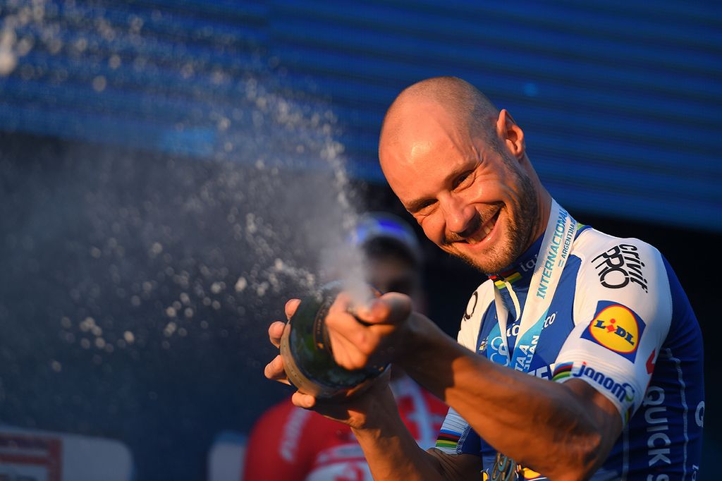 Tom Boonen enjoying the spoils of his first win for 2017