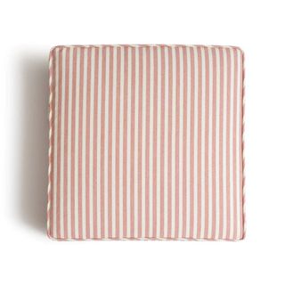 A pin stripe light pink outdoor throw pillow
