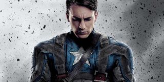 Captain America: The First Avenger Chris Evans looks down somberly