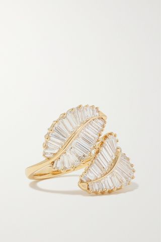 Palm Leaf 18-Karat Gold Diamond Ring