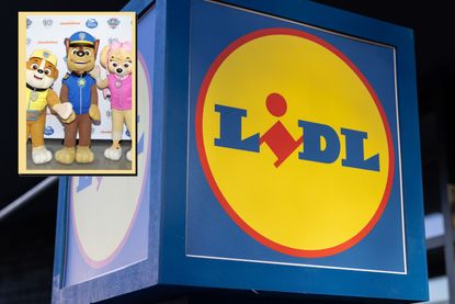 Lidl sign and Paw Patrol characters drop in