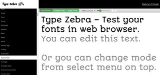 Type Zebra lets you to test out different fonts by typing on screen