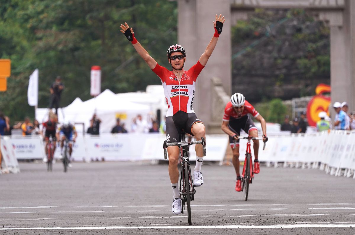 Tim Wellens (Lotto Soudal) celebrates his win