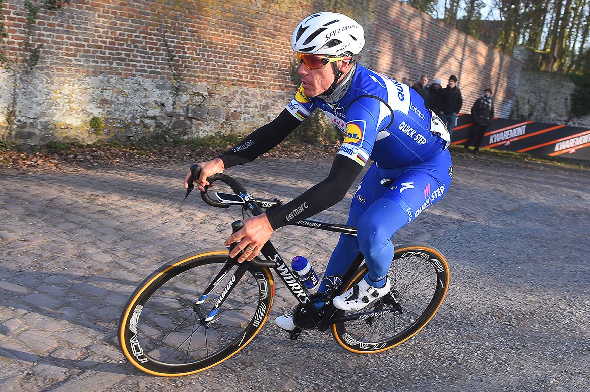 Philippe Gilbert on his way to second place at Le Samyn
