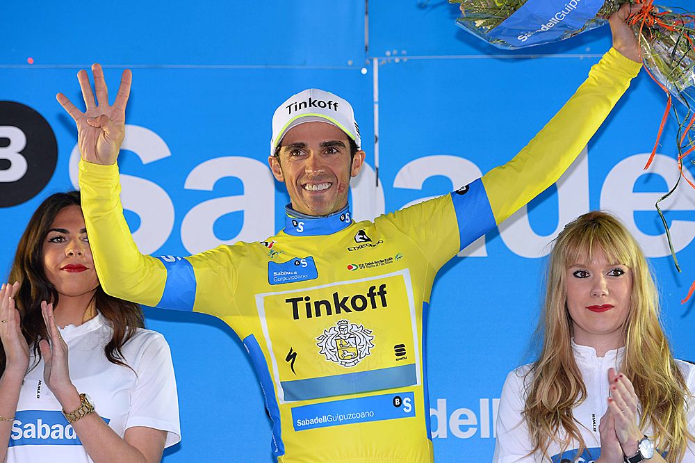 Alberto Contador (Tinkoff) wins the finale time trial and overall title at Pais Vasco