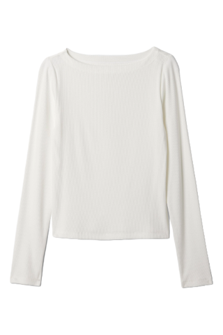 Gap Modern Rib Cropped Boatneck T-Shirt (Was $30)