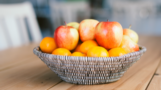 Fruit bowl on kitchen counter