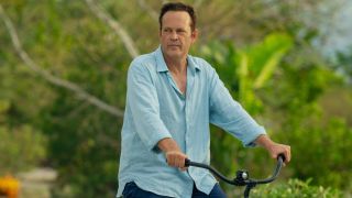 Vince Vaughn on a bike in Bad Monkey.