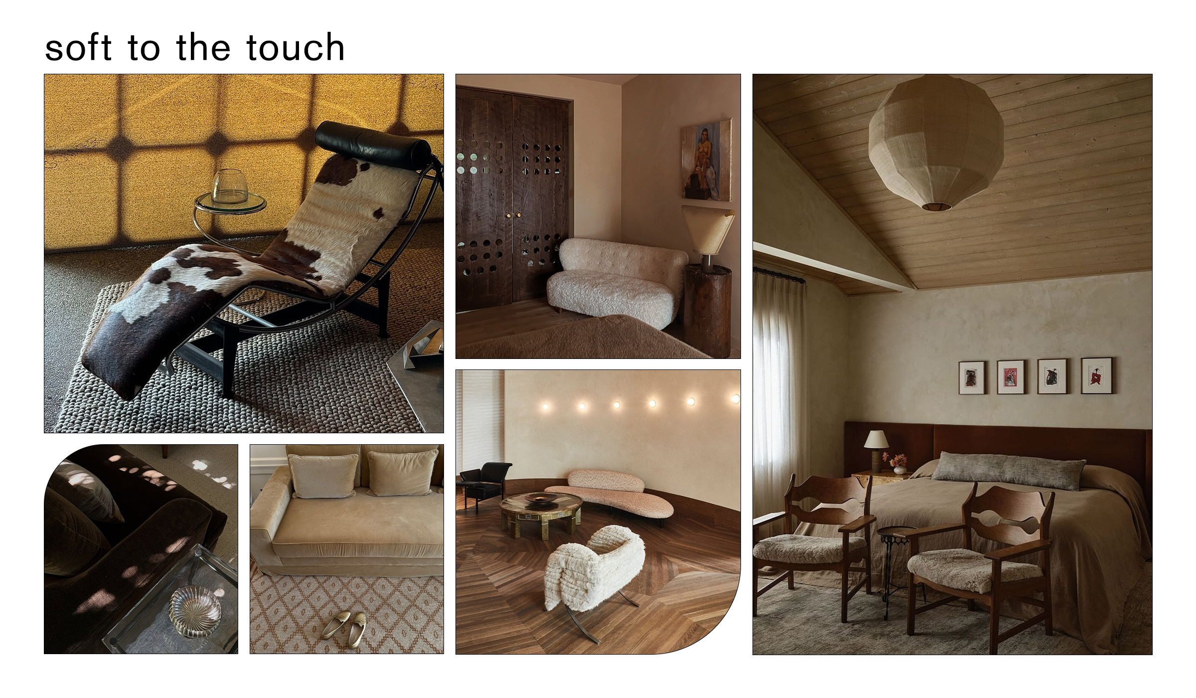 A collage of soft to the touch trend.