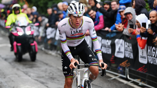 Pogačar debuted his world champion&#039;s rainbow jersey at the Giro dell&#039;Emilia with a dominant solo victory