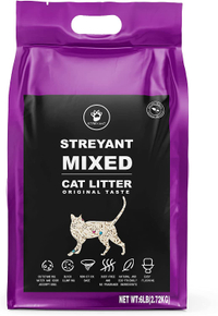 Streyant Mixed Cat Litter
Made from soybean and clumping clay, Streyant's offering will let you flush clumps that are less than three inches (eight centimeters) although it does suggest chucking it in the trash can if your home's pipes are old.