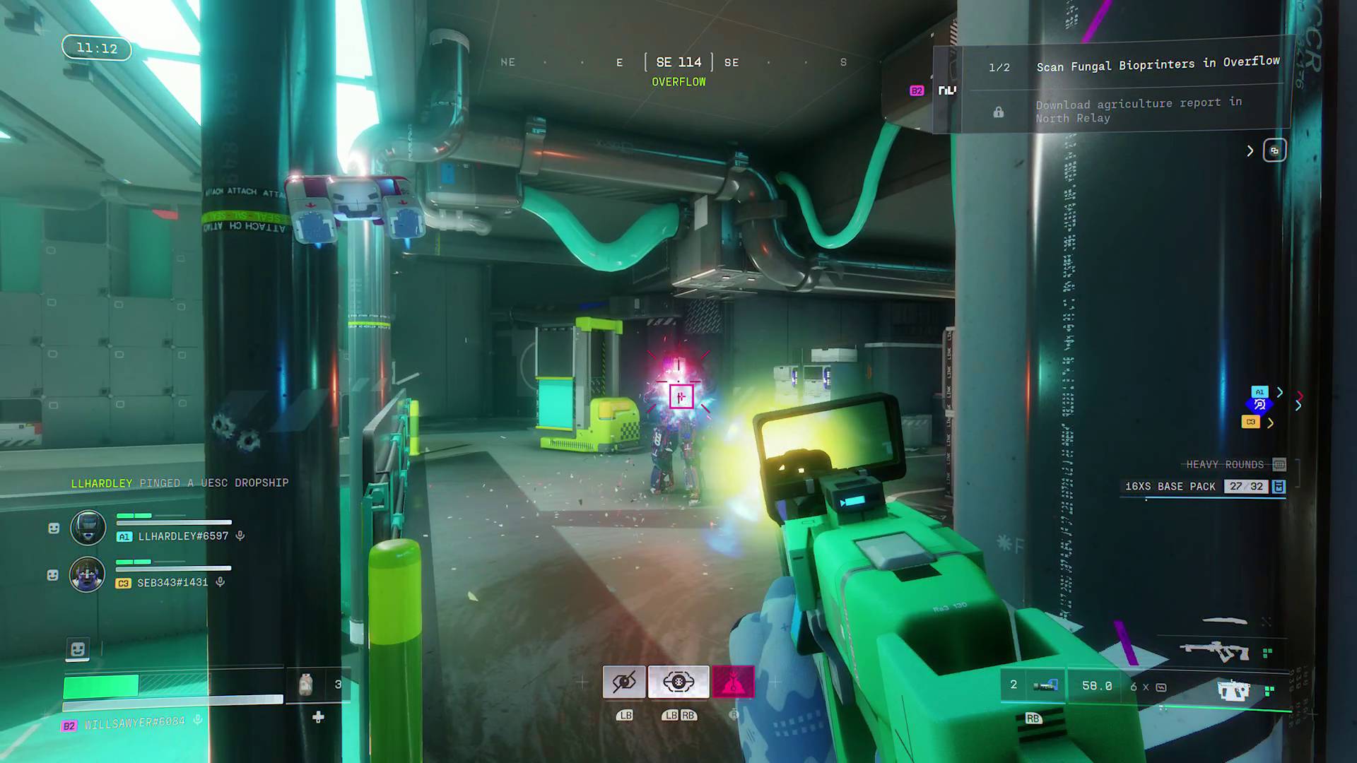 Marathon shooting UESC grenadier with volt weapon