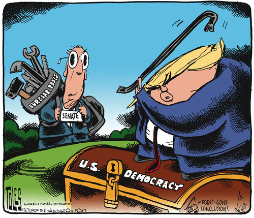 Political Cartoon U.S. Trump impeachment McConnell