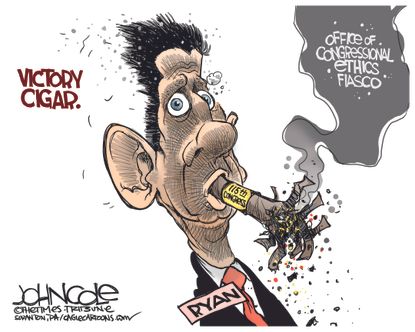 Political cartoon U.S. Paul Ryan Office of Congressional Ethics