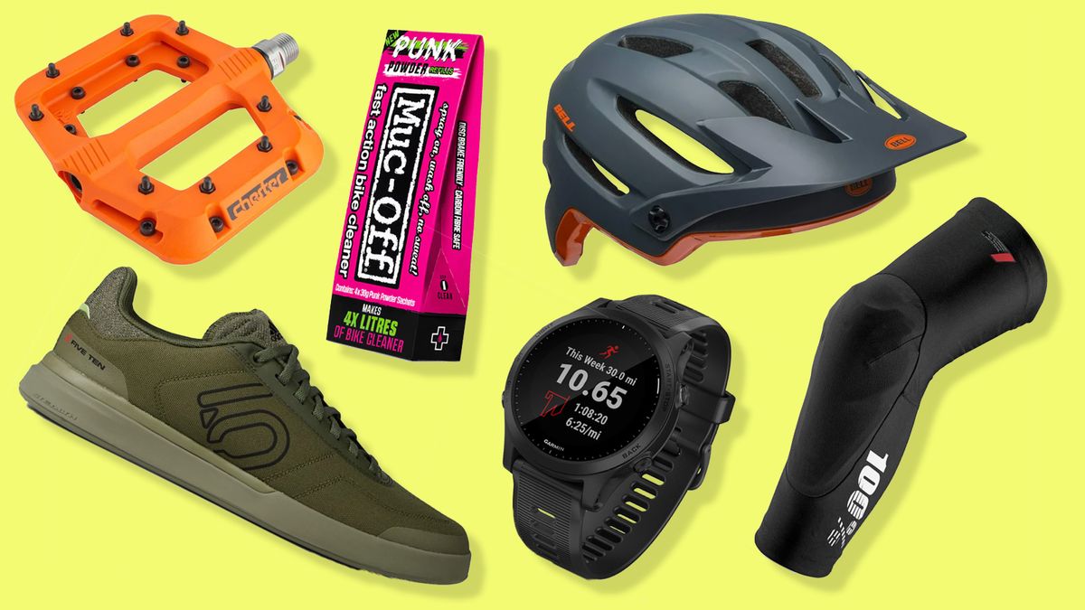 A selection of MTB products on a yellow background