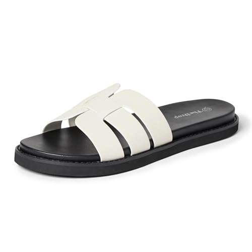 The Drop Mila Slide Sandals, Cream/black, 3 Uk