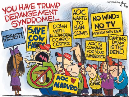 Political Cartoon U.S. AOC Trump Derangement Syndrome