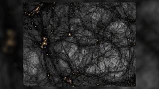 Dark Matter in a simulated universe_Illustration Credit & Copyright Tom Abel & Ralf Kaehler (KIPAC, SLAC), AMNH