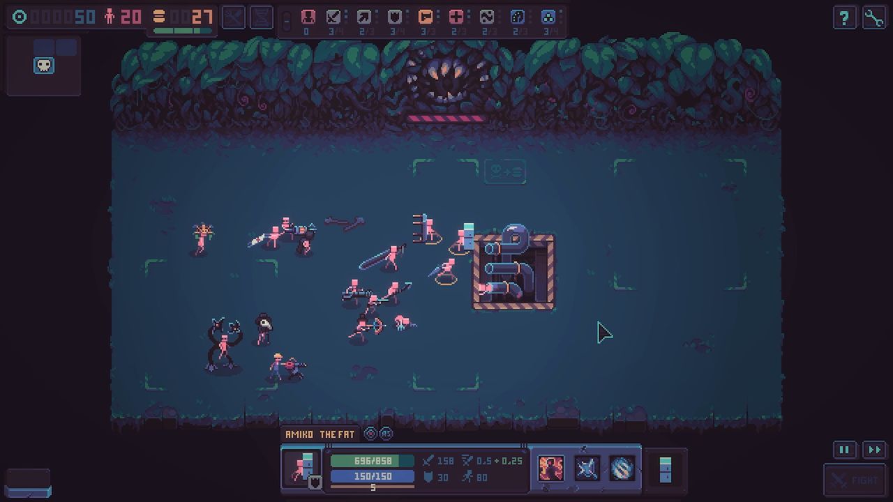 An image from autobattler tactics roguelike Despot's Game