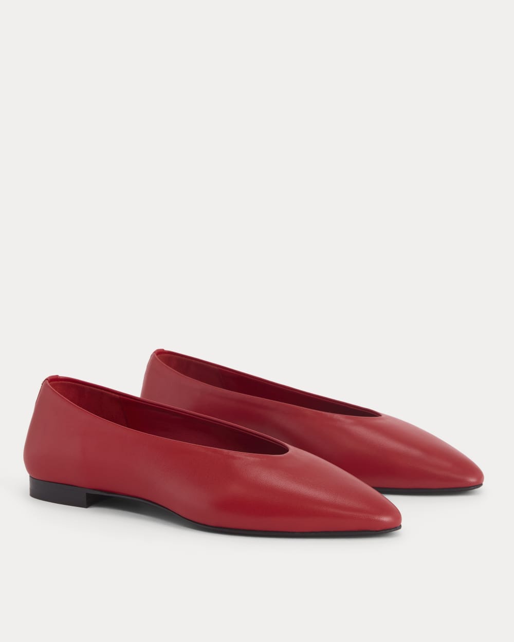 Made in Italy Almond-Toe Flat | Rosa Red - 5