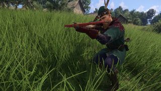 Kingdom Come Deliverance 2 gold edition gallant huntsman's kit worn by Henry in the grass