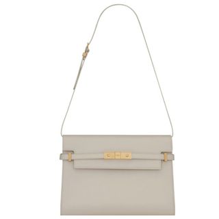 ysl manhattan bag in off white leather