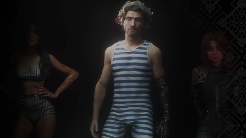 Clair Obscur: Expedition 33 hero Gustave in a striped swimsuit