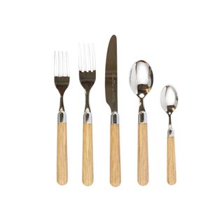 Albero Oak Five-Piece Place Setting with wooden handles
