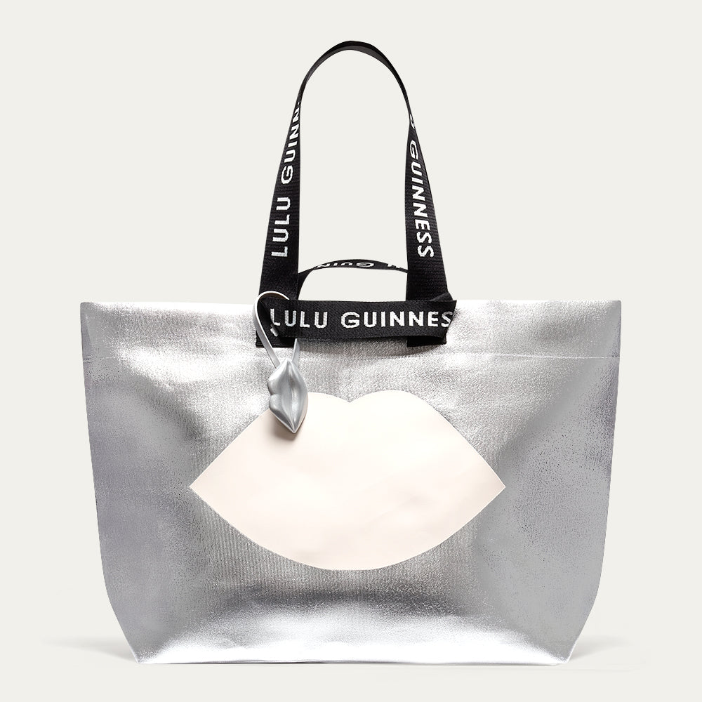 Silver Lulu Lip Tote Bag